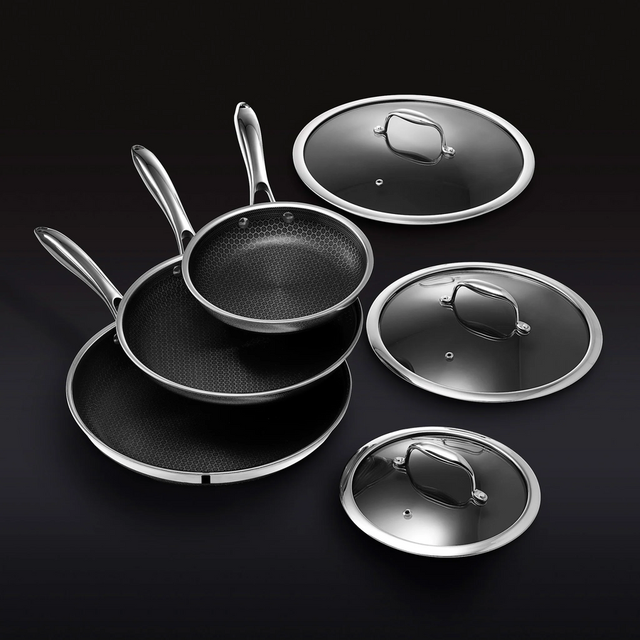 Hybrid Fry Pan Set with Lids, 6pc M3